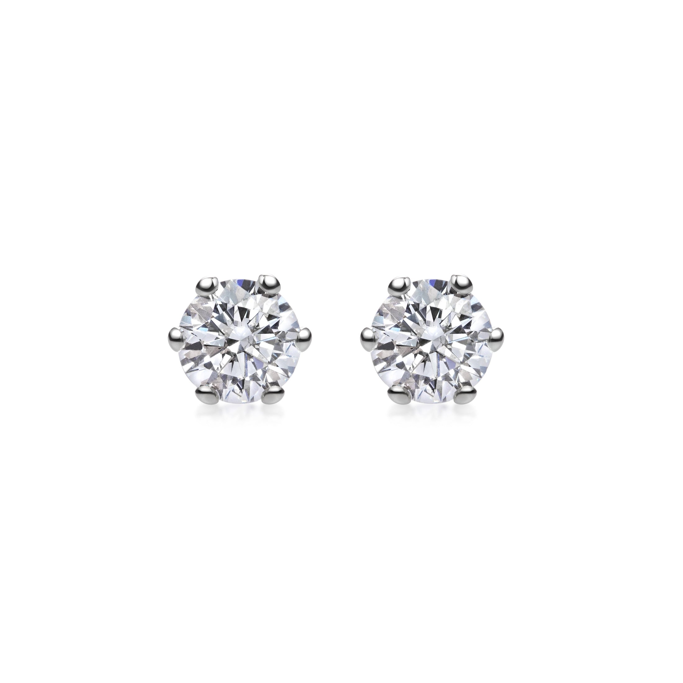 Elegant 0.5 CT Round Lab-Grown Diamond Stud Earrings in Gold Setting