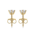 Load image into Gallery viewer, Elegant 0.5 CT Round Lab-Grown Diamond Stud Earrings in Gold Setting
