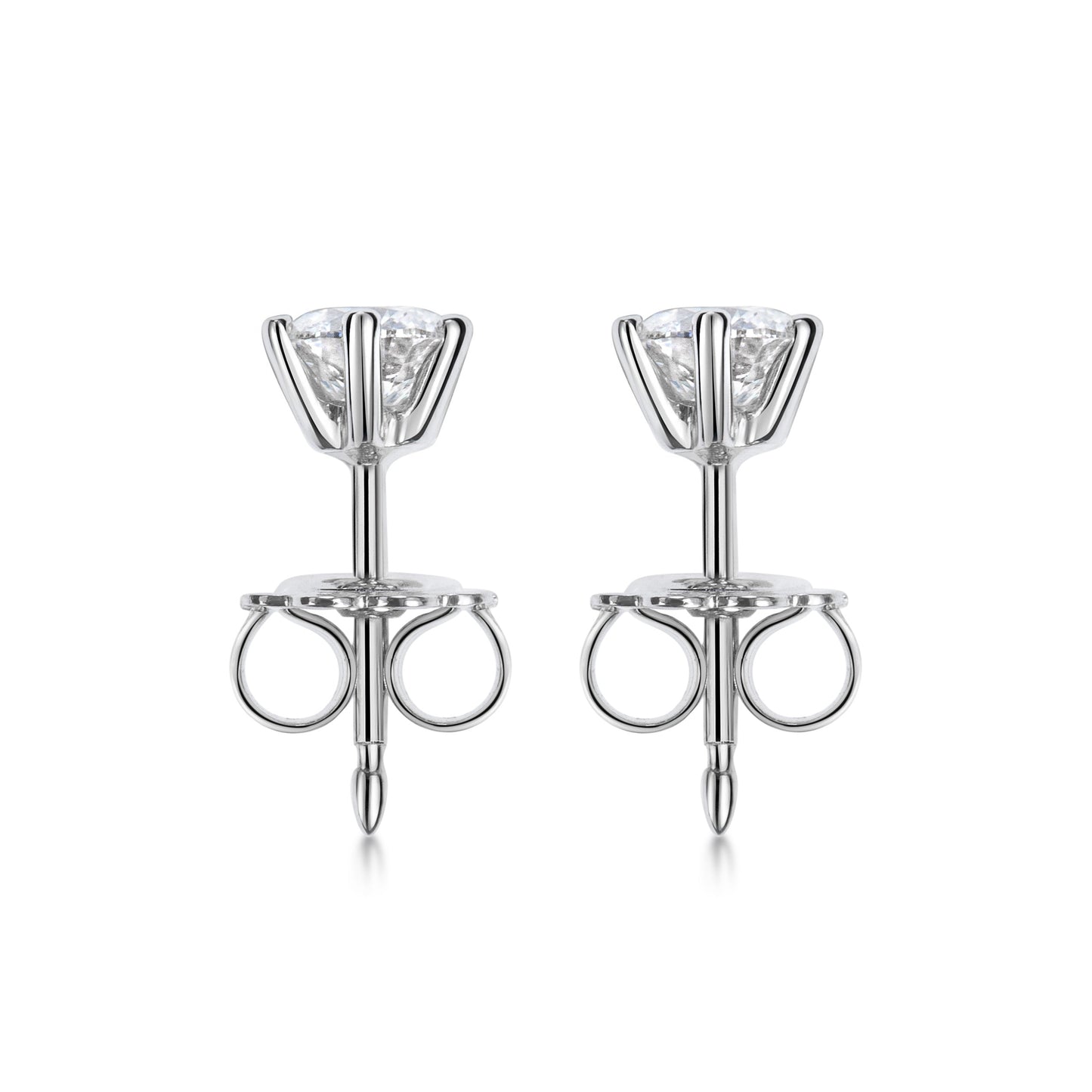 Elegant 0.5 CT Round Lab-Grown Diamond Stud Earrings in Gold Setting 6