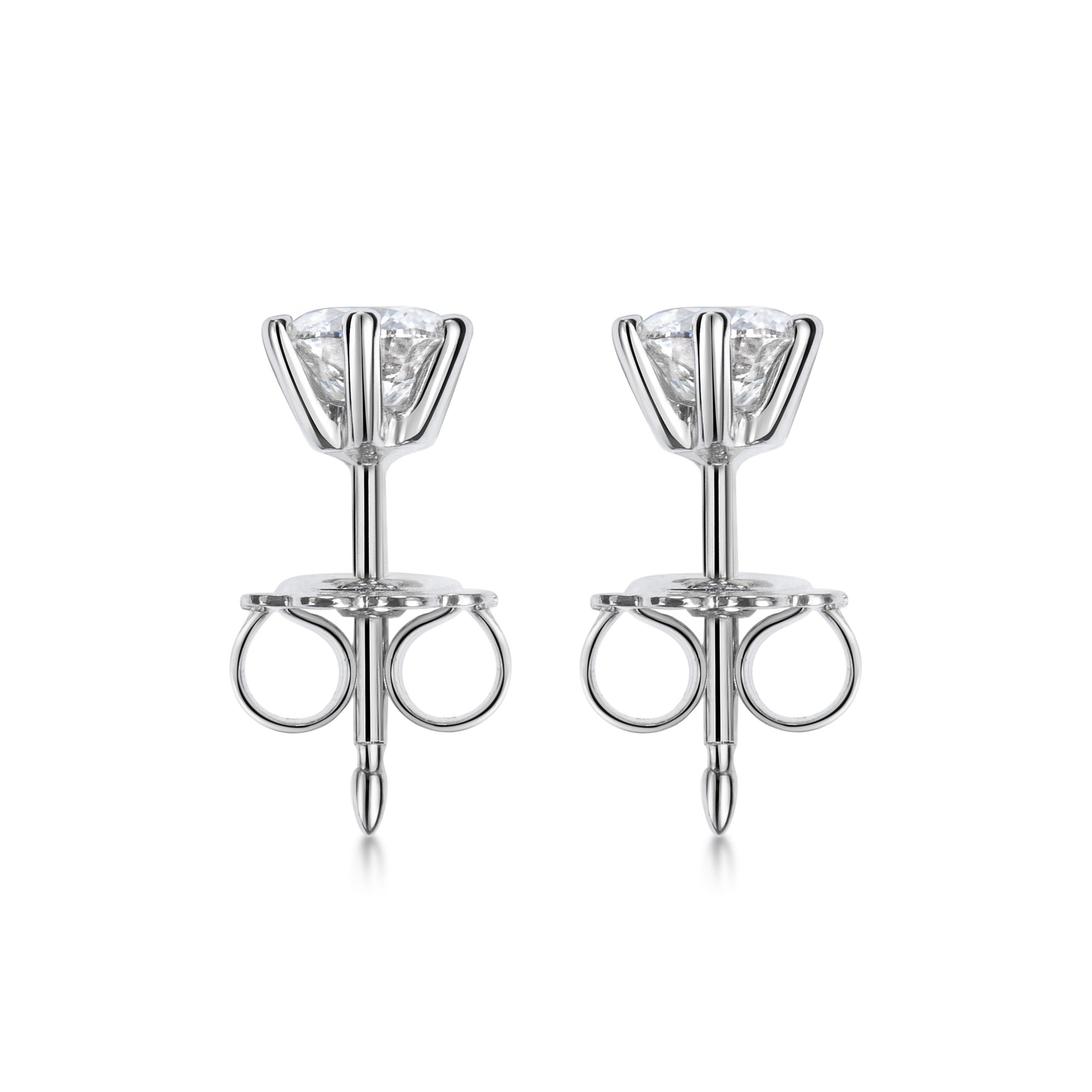 Elegant 0.5 CT Round Lab-Grown Diamond Stud Earrings in Gold Setting 6