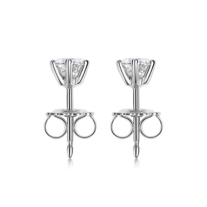 Elegant 0.5 CT Round Lab-Grown Diamond Stud Earrings in Gold Setting 6