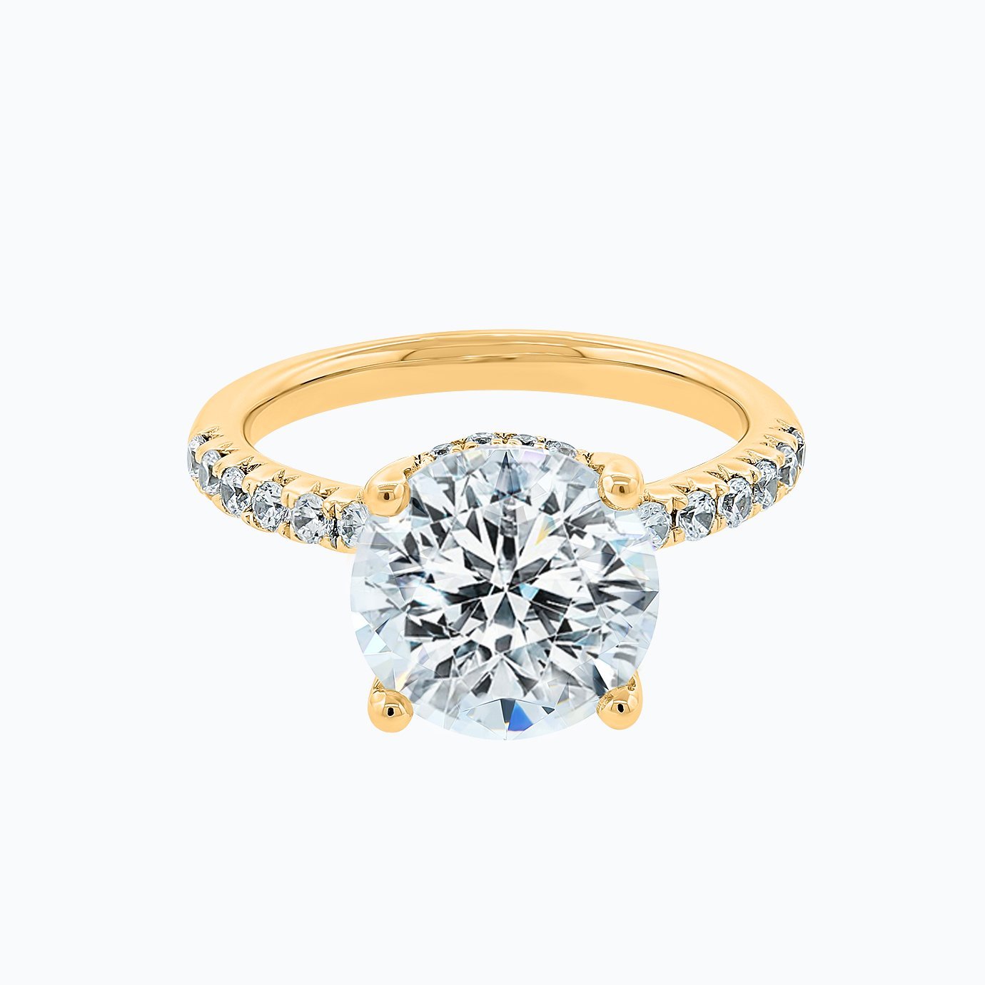 3.5 CT Round Lab-Grown Diamond Hidden Halo Pave Engagement Ring 1