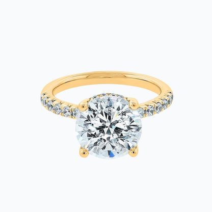 3.5 CT Round Lab-Grown Diamond Hidden Halo Pave Engagement Ring 1