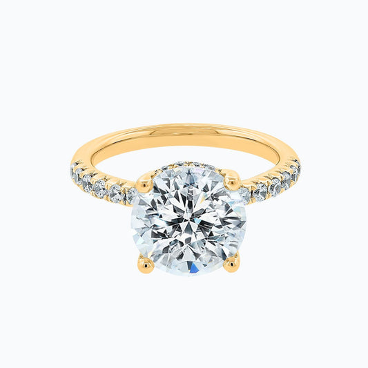 3.5 CT Round Lab-Grown Diamond Hidden Halo Pave Engagement Ring 1