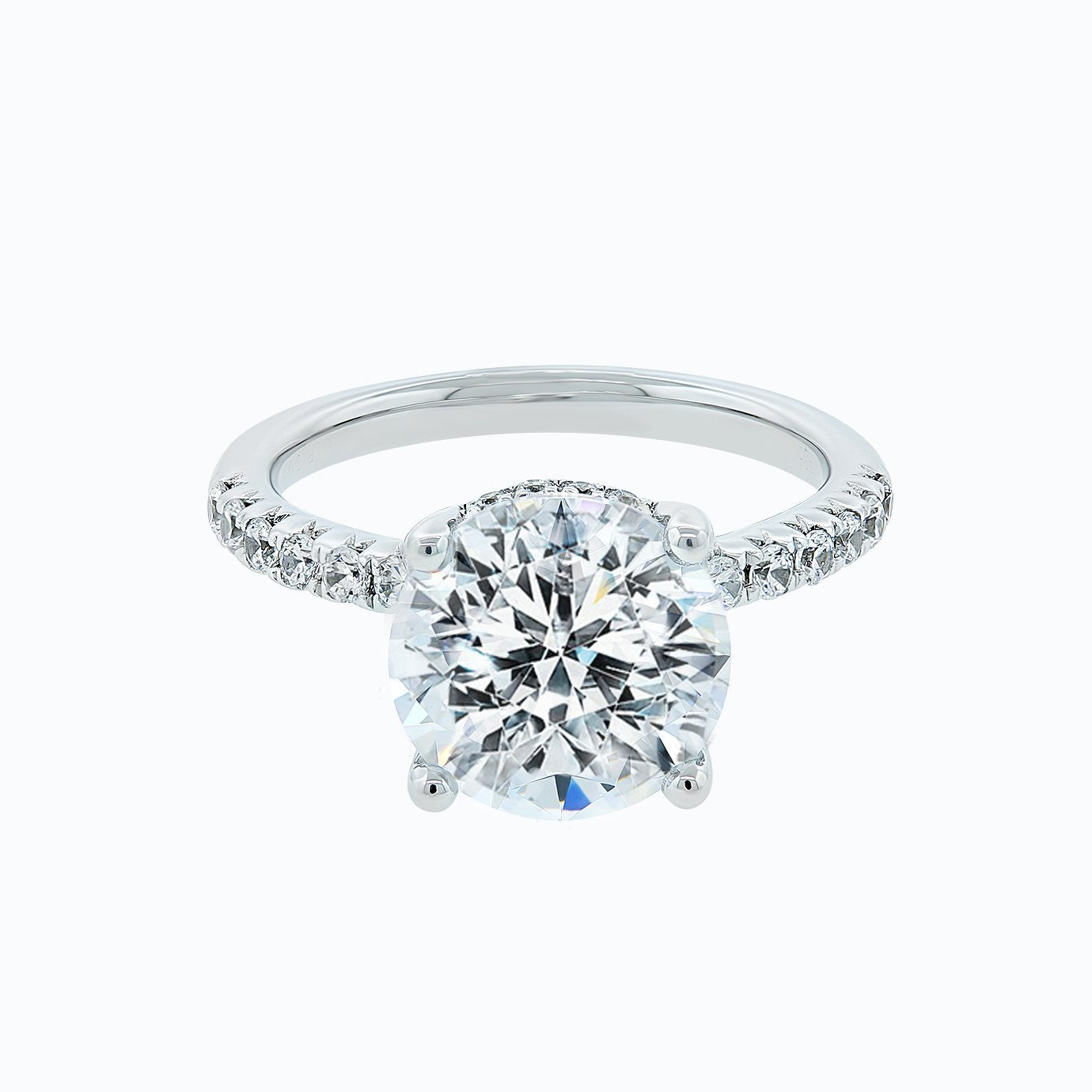 3.5 CT Round Lab-Grown Diamond Hidden Halo Pave Engagement Ring