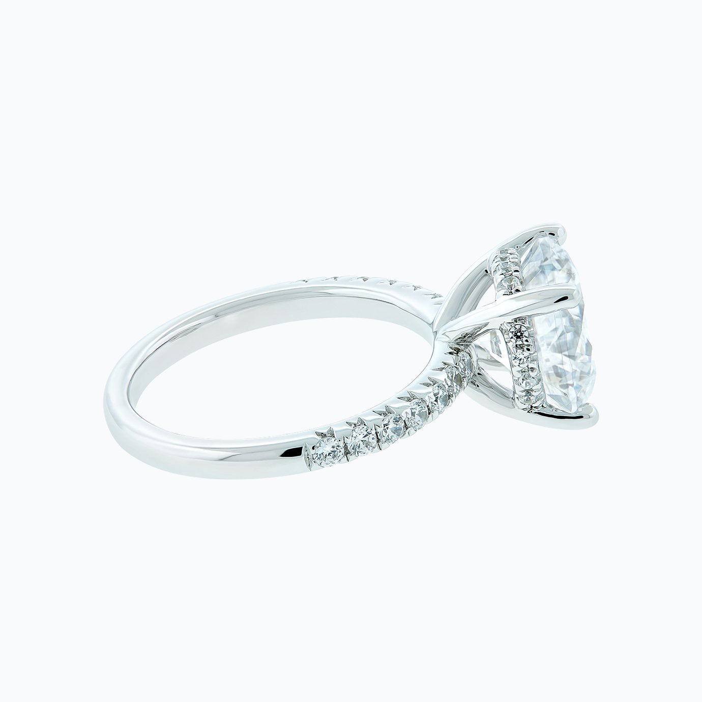 3.5 CT Round Lab-Grown Diamond Hidden Halo Pave Engagement Ring 4