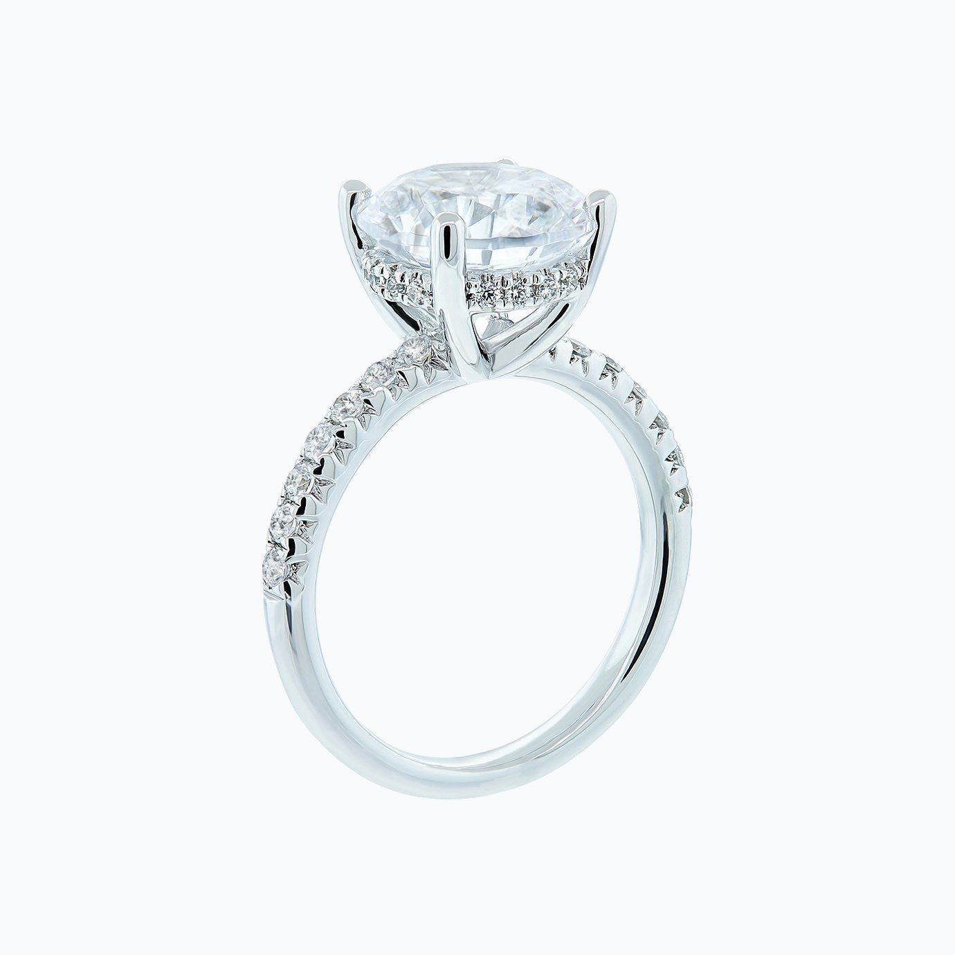 3.5 CT Round Lab-Grown Diamond Hidden Halo Pave Engagement Ring 5