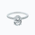 Load image into Gallery viewer, 2.5 CT Oval Lab-Grown Diamond Hidden Halo Pave Ring
