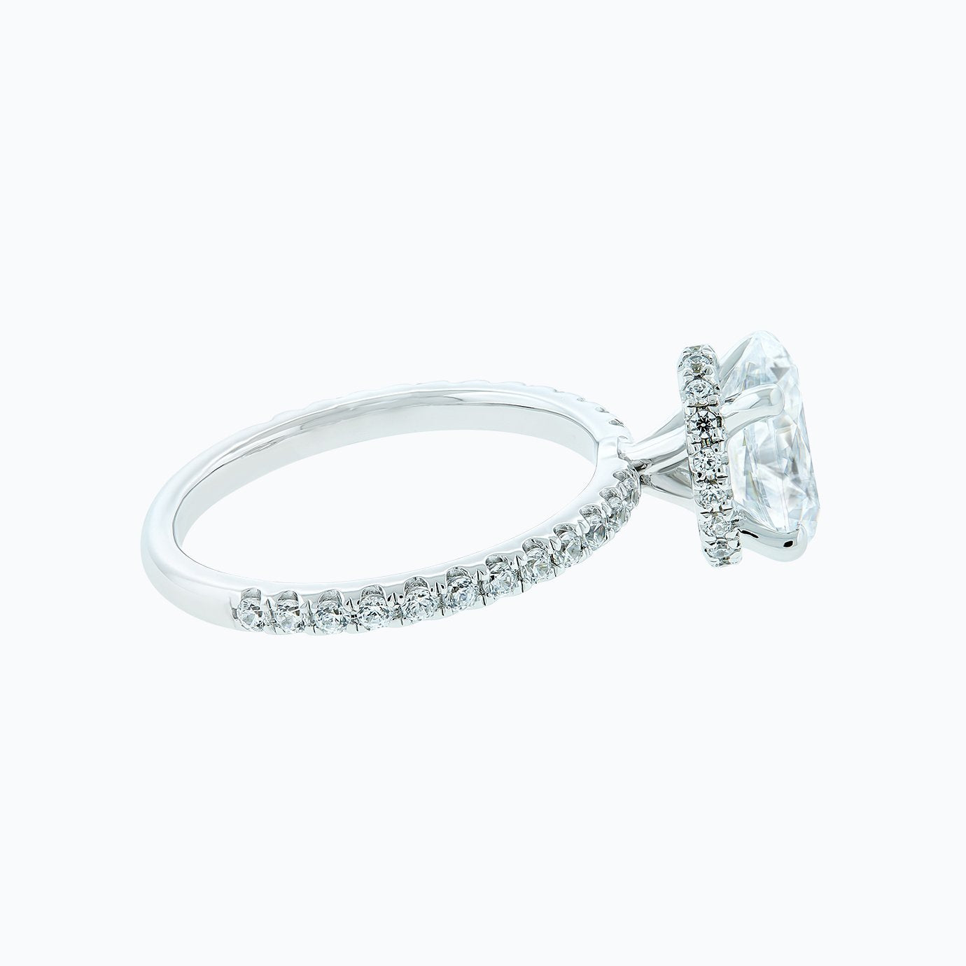 2.5 CT Oval Lab-Grown Diamond Hidden Halo Pave Ring 4