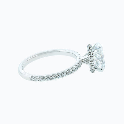2.5 CT Oval Lab-Grown Diamond Hidden Halo Pave Ring 4