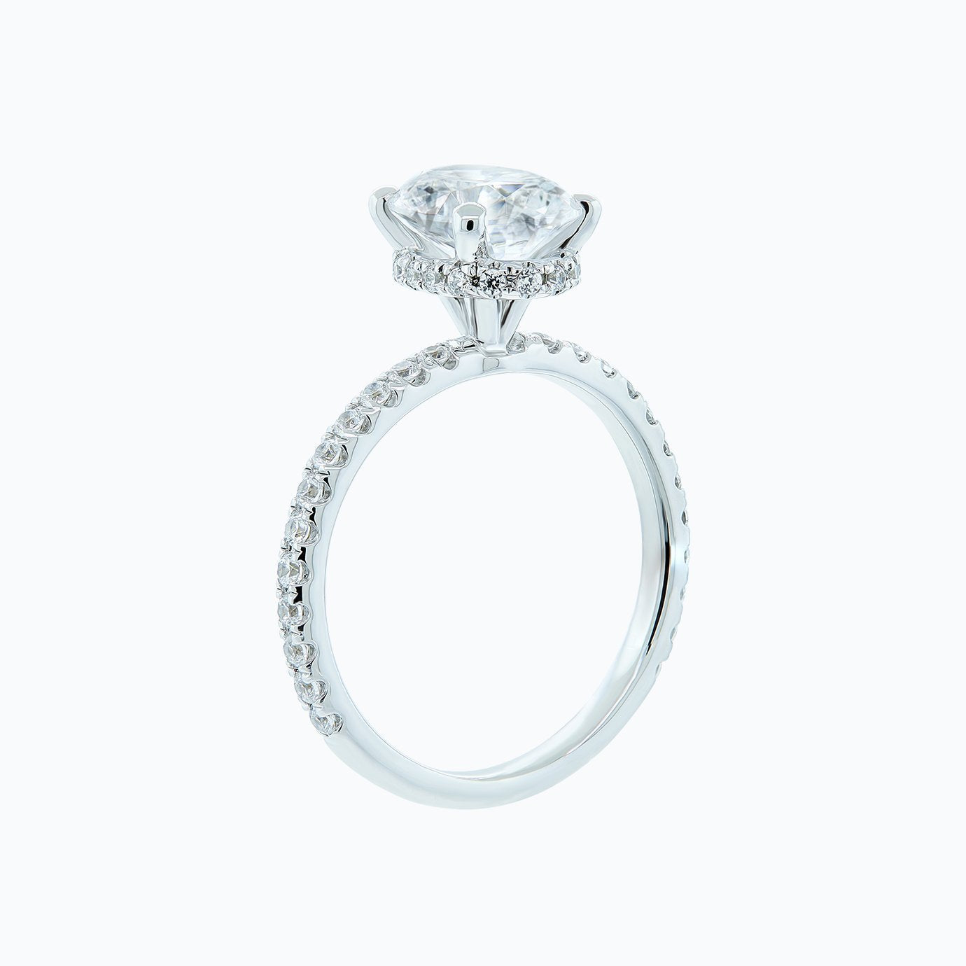 2.5 CT Oval Lab-Grown Diamond Hidden Halo Pave Ring 5