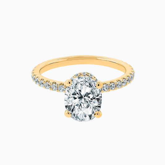 2.5 CT Oval Lab-Grown Diamond Hidden Halo Pave Ring 1