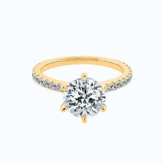 2.0 CT Round Lab-Grown Diamond Hidden Halo Pave Engagement Ring 1