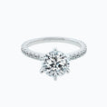 Load image into Gallery viewer, 2.0 CT Round Lab-Grown Diamond Hidden Halo Pave Engagement Ring
