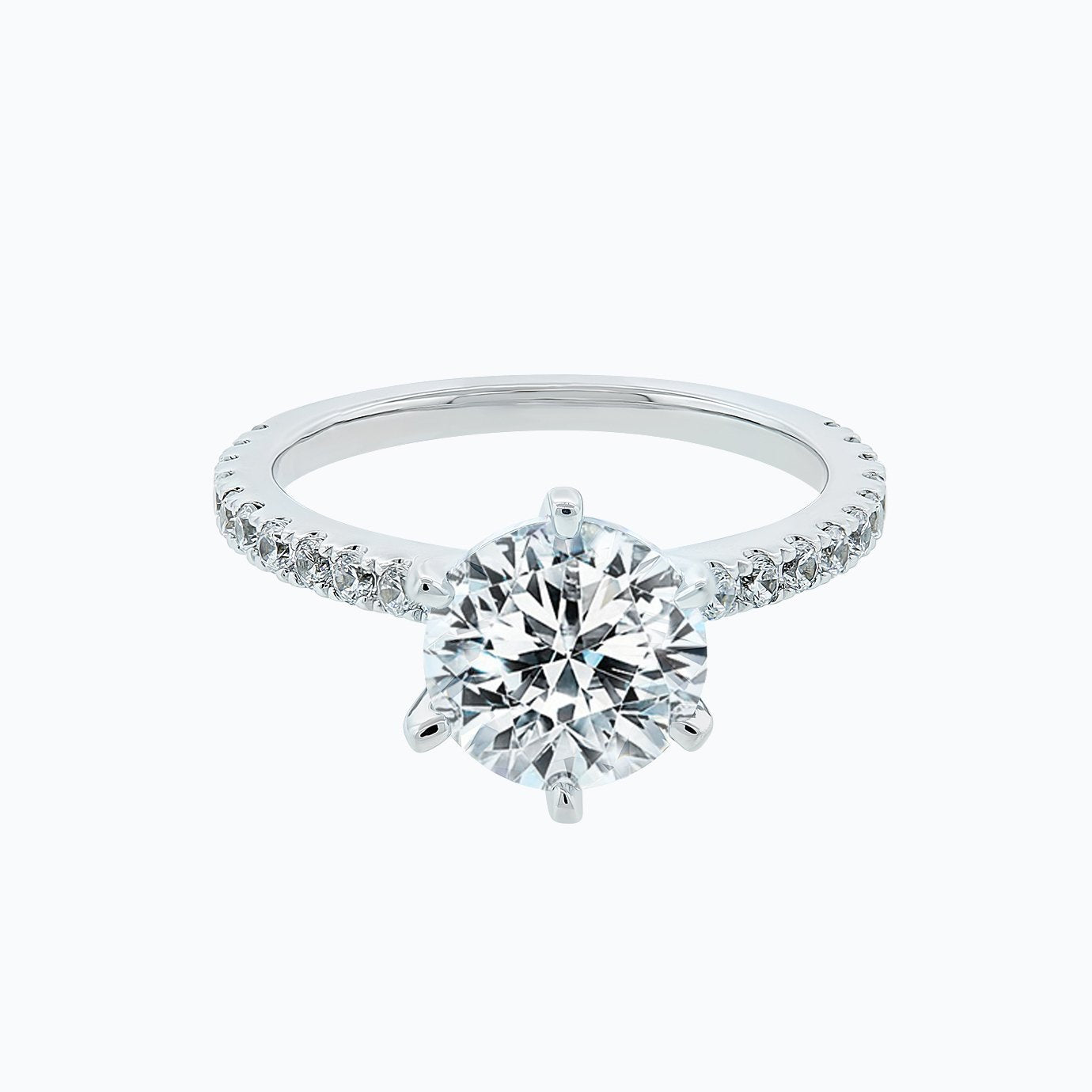 2.0 CT Round Lab-Grown Diamond Hidden Halo Pave Engagement Ring