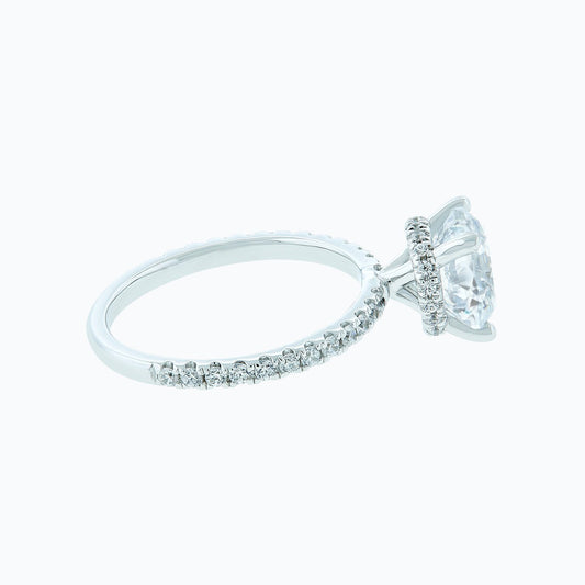 2.0 CT Round Lab-Grown Diamond Pave Hidden Halo Engagement Ring 2