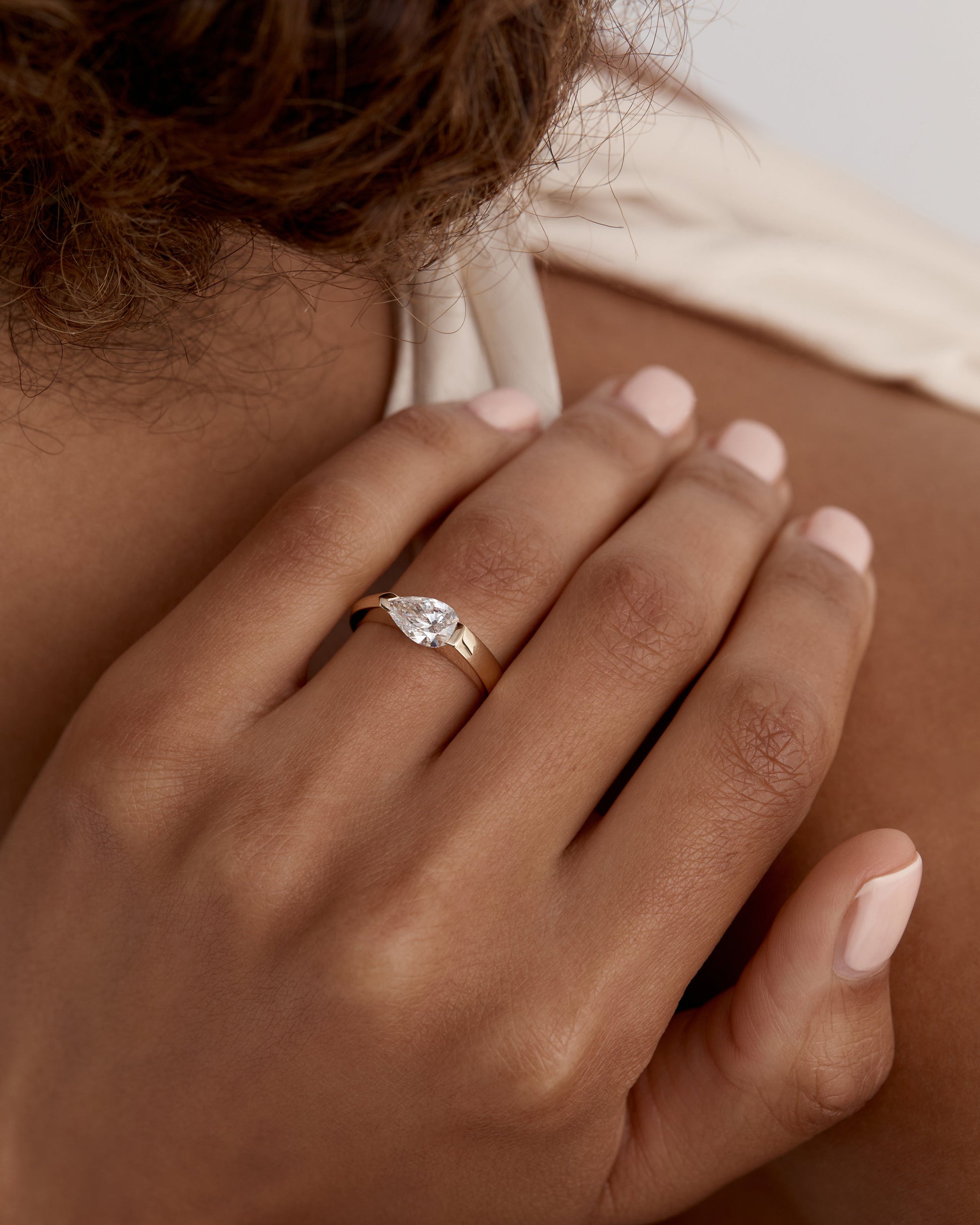 Radiant 0.50 CT Pear Lab Grown Diamond Solitaire Engagement Ring 4