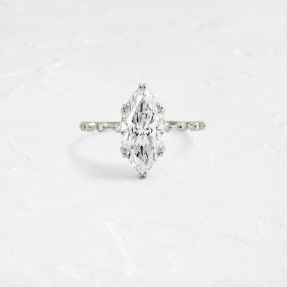 Pave Double Prong-Marquise Lab Grown Diamond Engagement Ring