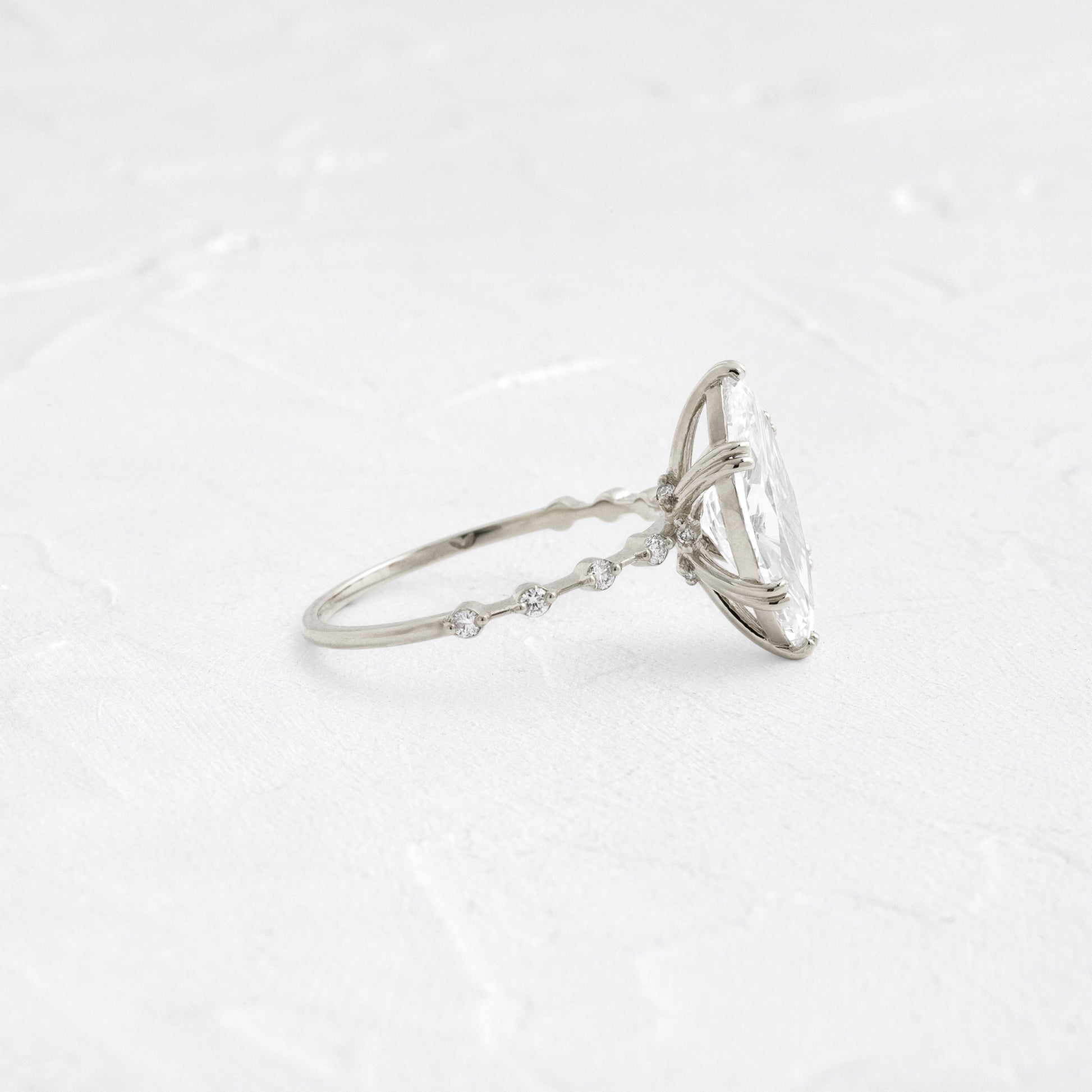 Pave Double Prong-Marquise Lab Grown Diamond Engagement Ring