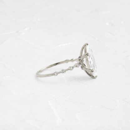 Pave Double Prong-Marquise Lab Grown Diamond Engagement Ring