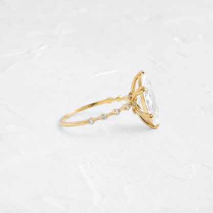 Pave Double Prong-Marquise Lab Grown Diamond Engagement Ring