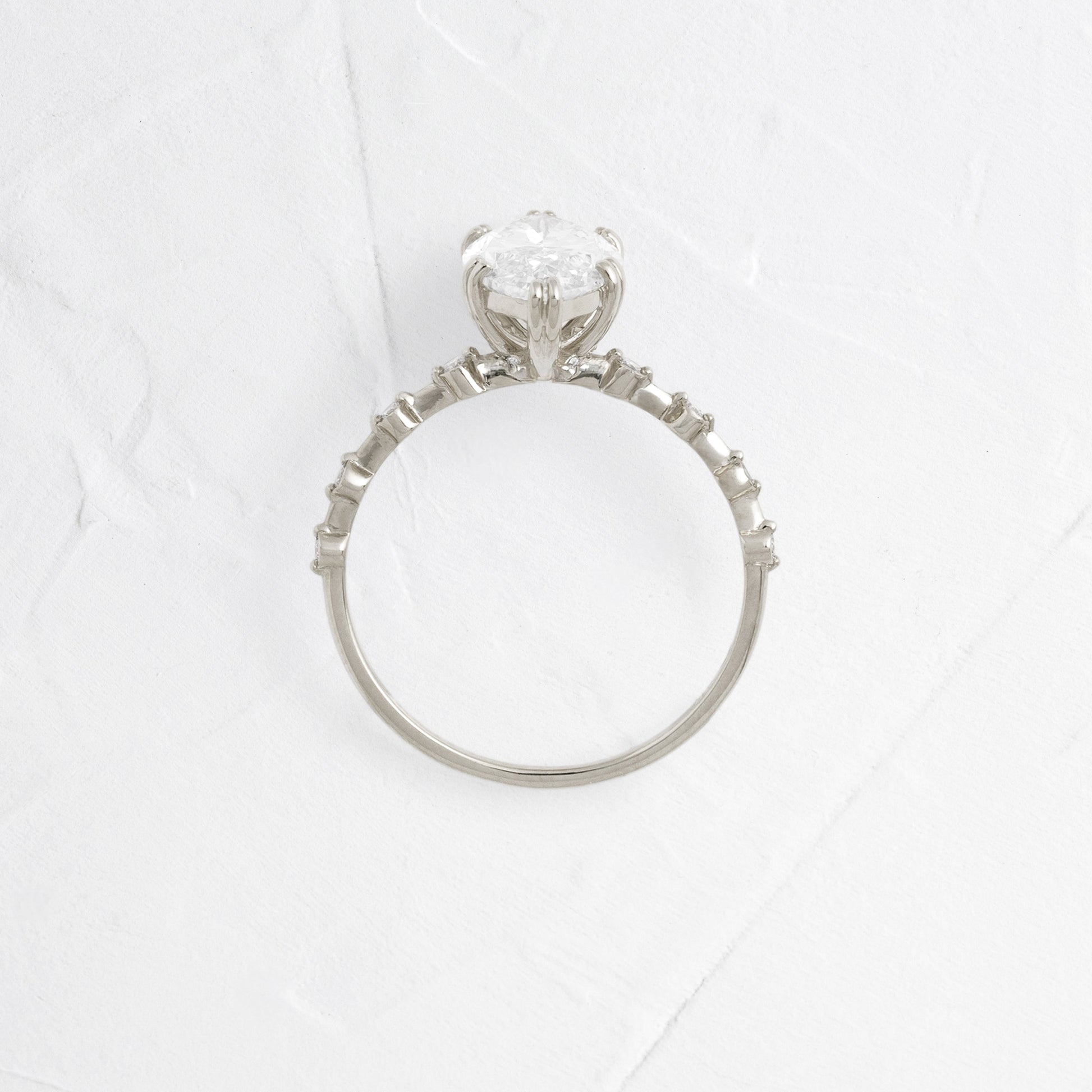 Pave Double Prong-Marquise Lab Grown Diamond Engagement Ring