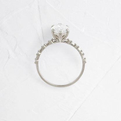 Pave Double Prong-Marquise Lab Grown Diamond Engagement Ring
