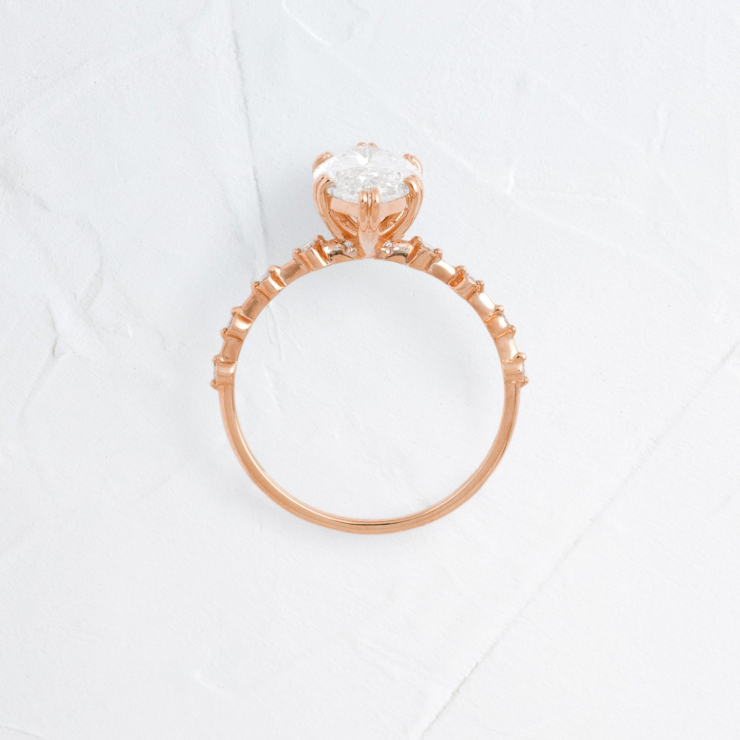 Pave Double Prong-Marquise Lab Grown Diamond Engagement Ring