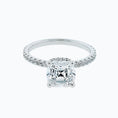 Load image into Gallery viewer, 2.0 CT Asscher Lab-Grown Diamond Ring With Hidden Halo & Pave Elegance
