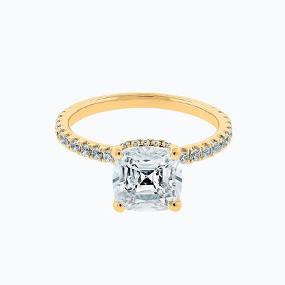 2.0 CT Asscher Lab-Grown Diamond Ring With Hidden Halo & Pave Elegance 1