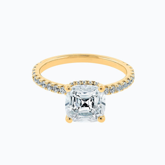 2.0 CT Asscher Lab-Grown Diamond Ring With Hidden Halo & Pave Elegance 1