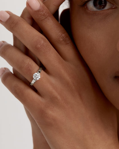 1.01 CT Round Lab Grown Diamond Solitaire Engagement Ring 3