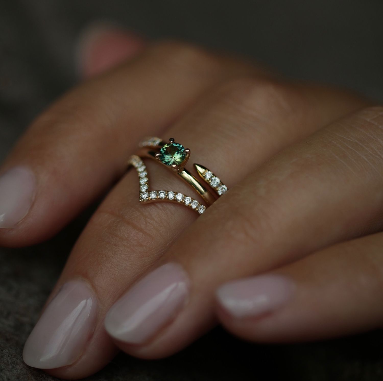 Elegant 0.225 TCW Round Lab-Grown Diamond V-Shaped Wedding Band 6