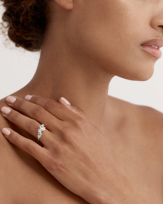 2.0 CT Pear Shaped Lab Grown Diamond Cluster Ring 2