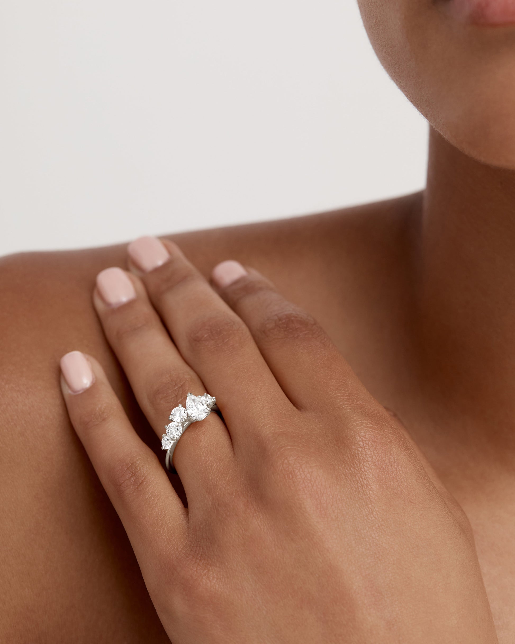 2.0 CT Pear Shaped Lab Grown Diamond Cluster Ring 3