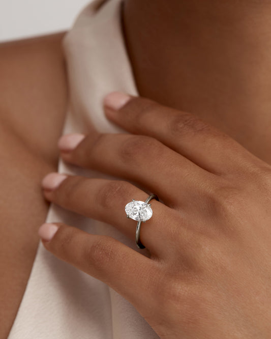 2.0 CT Oval Lab Grown Diamond Solitaire  Engagement Ring 2