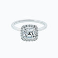 Load image into Gallery viewer, 1.5 CT Asscher Cut Lab Diamond Halo Engagement Ring
