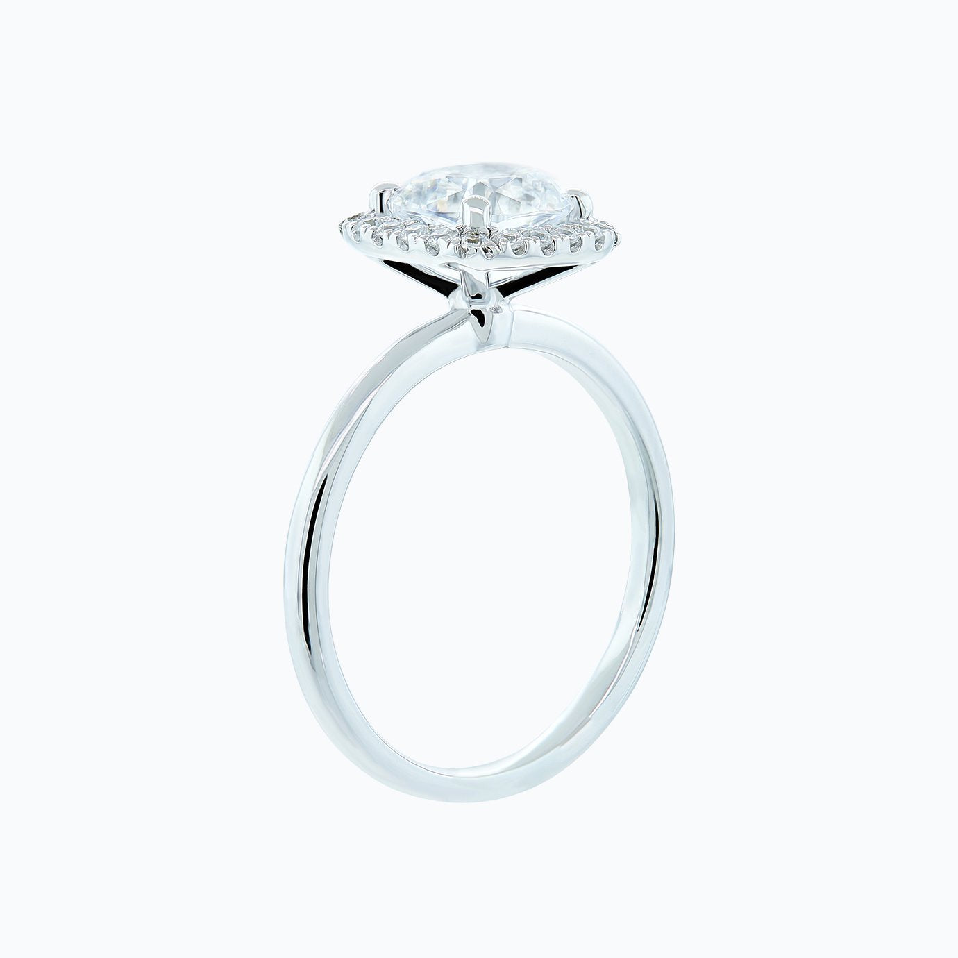 1.5 CT Asscher Cut Lab Diamond Halo Engagement Ring