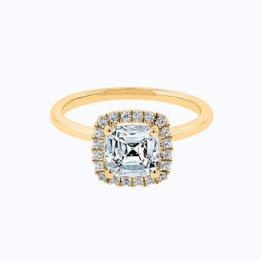 1.5 CT Asscher Cut Lab Diamond Halo Engagement Ring 1