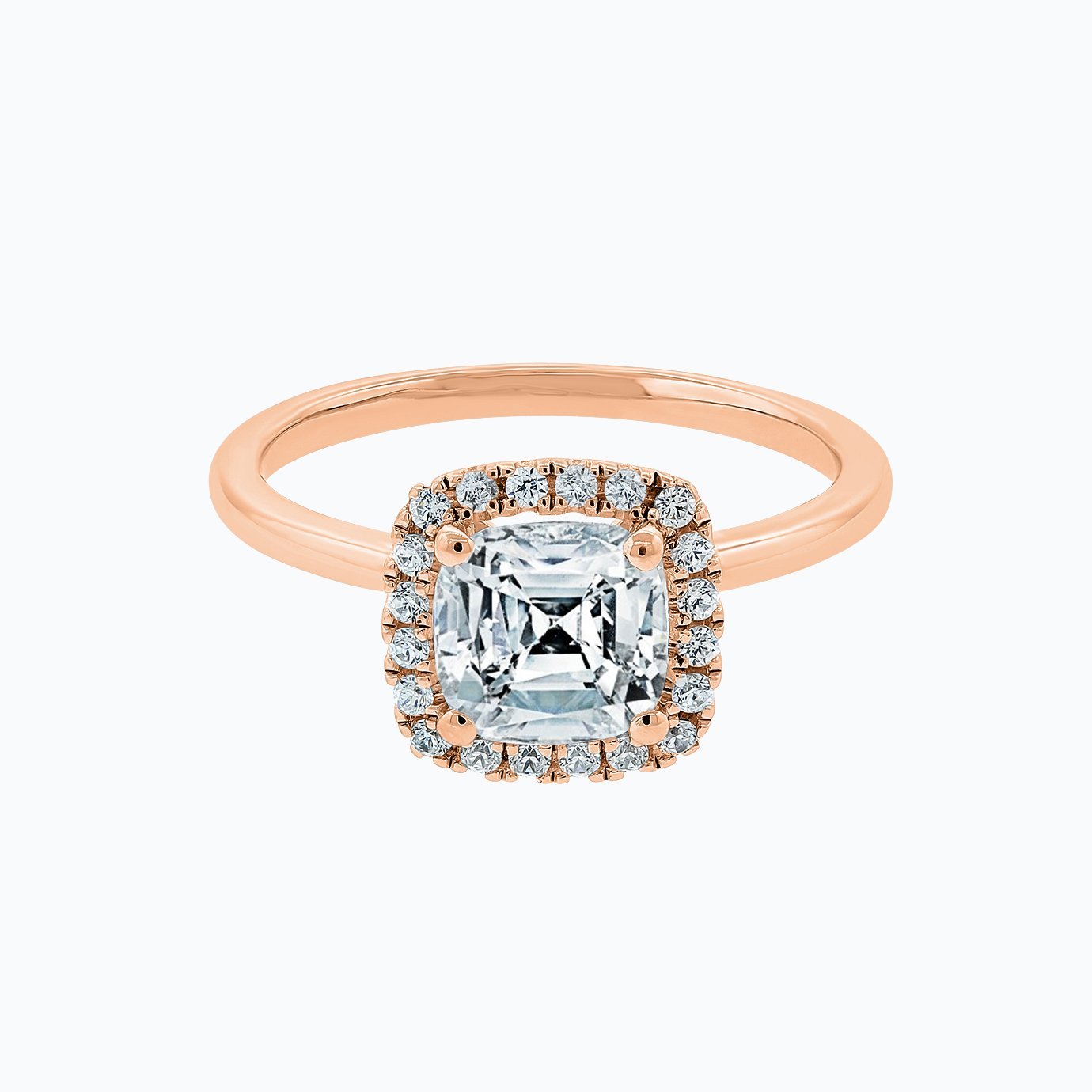 1.5 CT Asscher Cut Lab Diamond Halo Engagement Ring 2