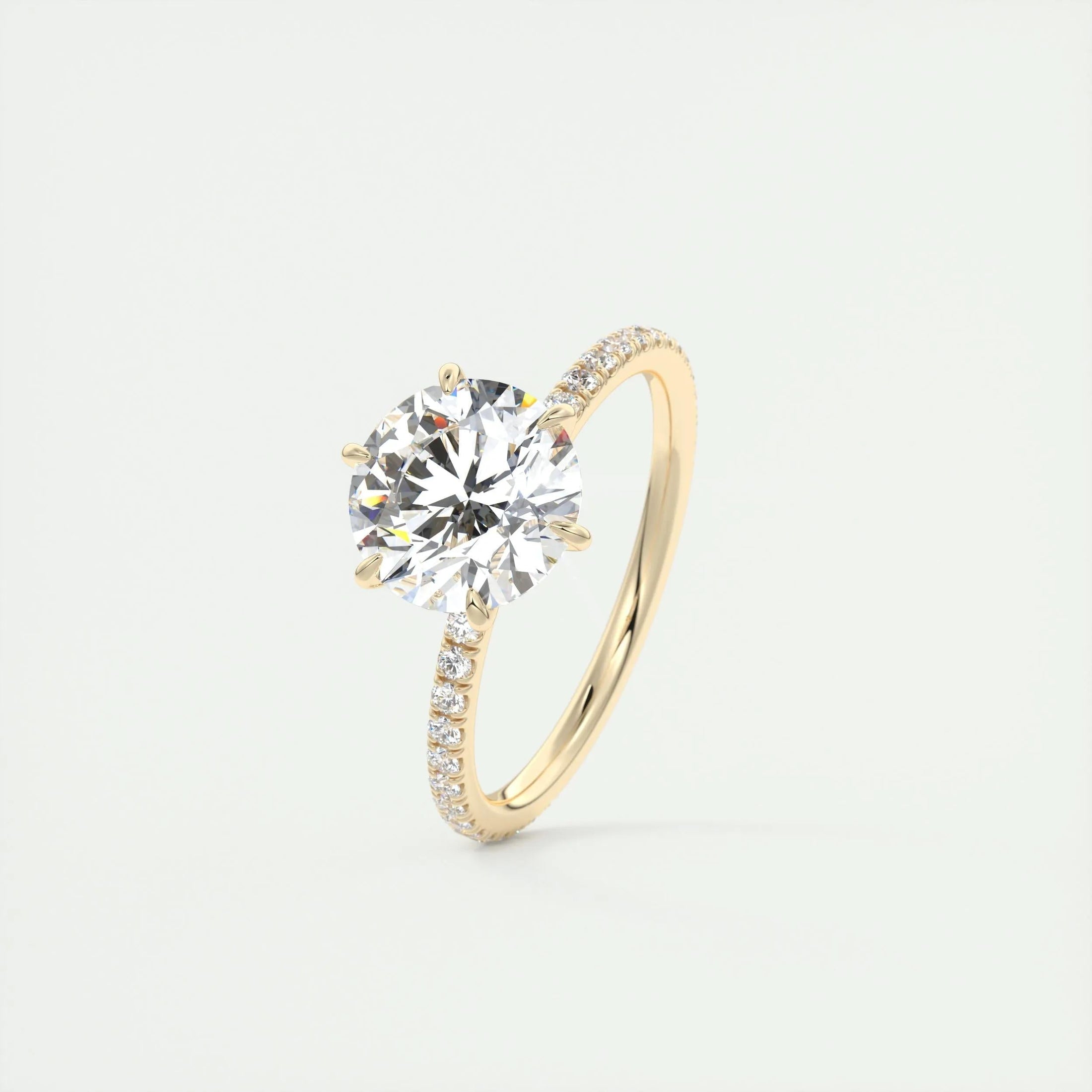 Eternal Radiance: 2.0 CT Round Lab Grown Diamond Pave Engagement Ring