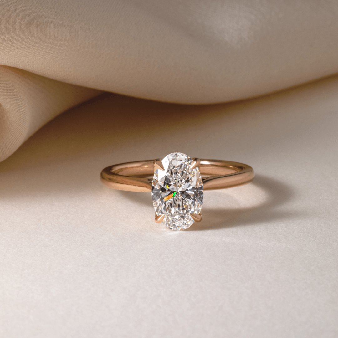 Solitaire Tulip Style-Oval Lab Grown Diamond Engagement Ring