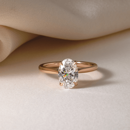 Solitaire Tulip Style-Oval Lab Grown Diamond Engagement Ring