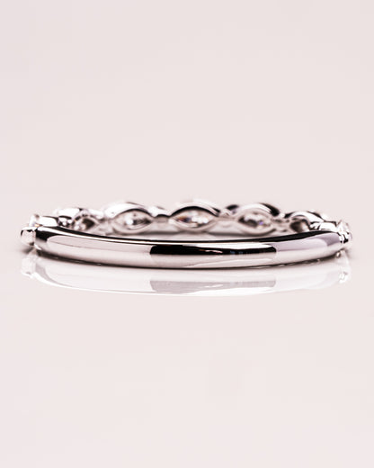 0.7 CT Marquise Shaped Lab Grown Diamond Thin Wedding Band