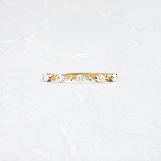 Half Eternity- 0.38 CT Pear & Round Lab Grown Diamond Wedding Band