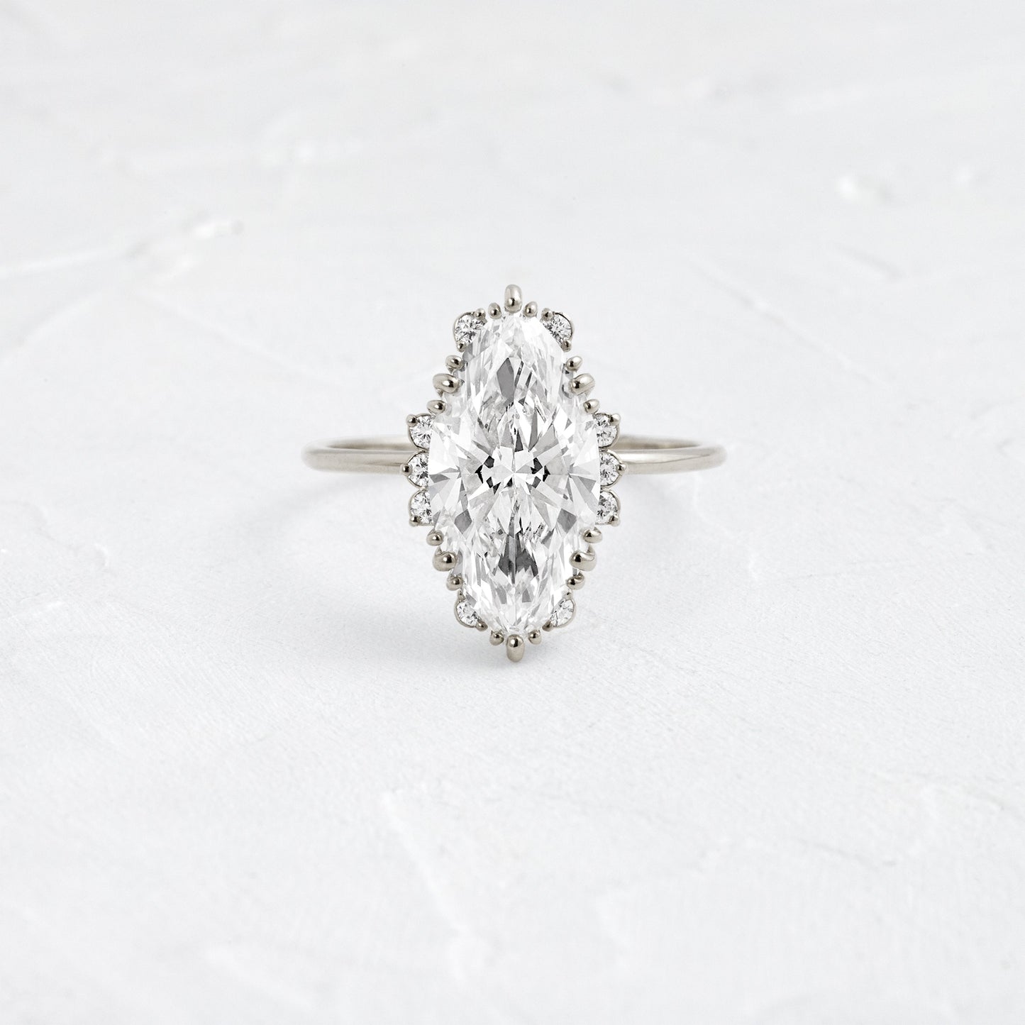 Halo & Triple Prong Style-Marquise Lab Grown Diamond Engagement Ring