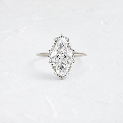 Halo & Triple Prong Style-Marquise Lab Grown Diamond Engagement Ring