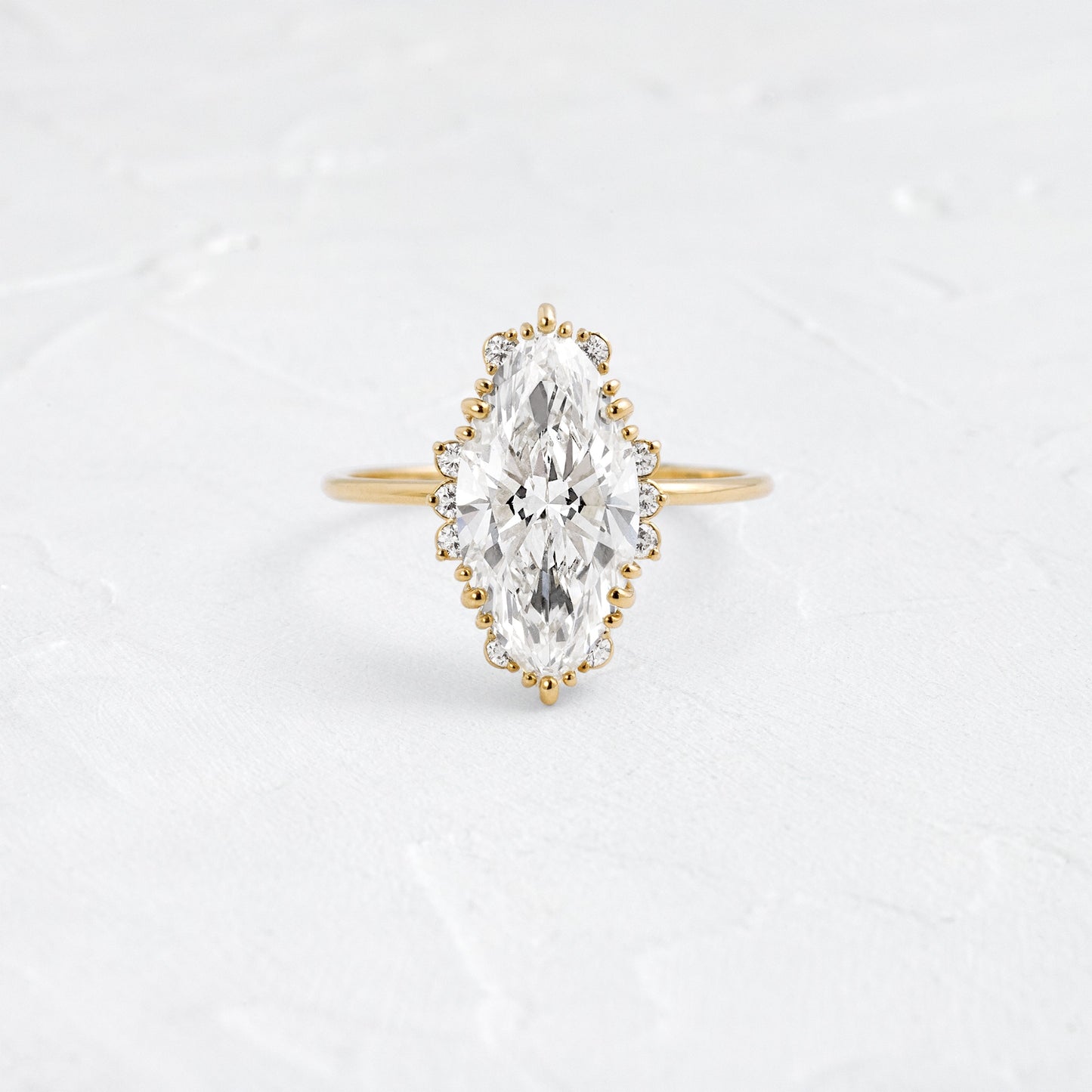 Halo & Triple Prong Style-Marquise Lab Grown Diamond Engagement Ring