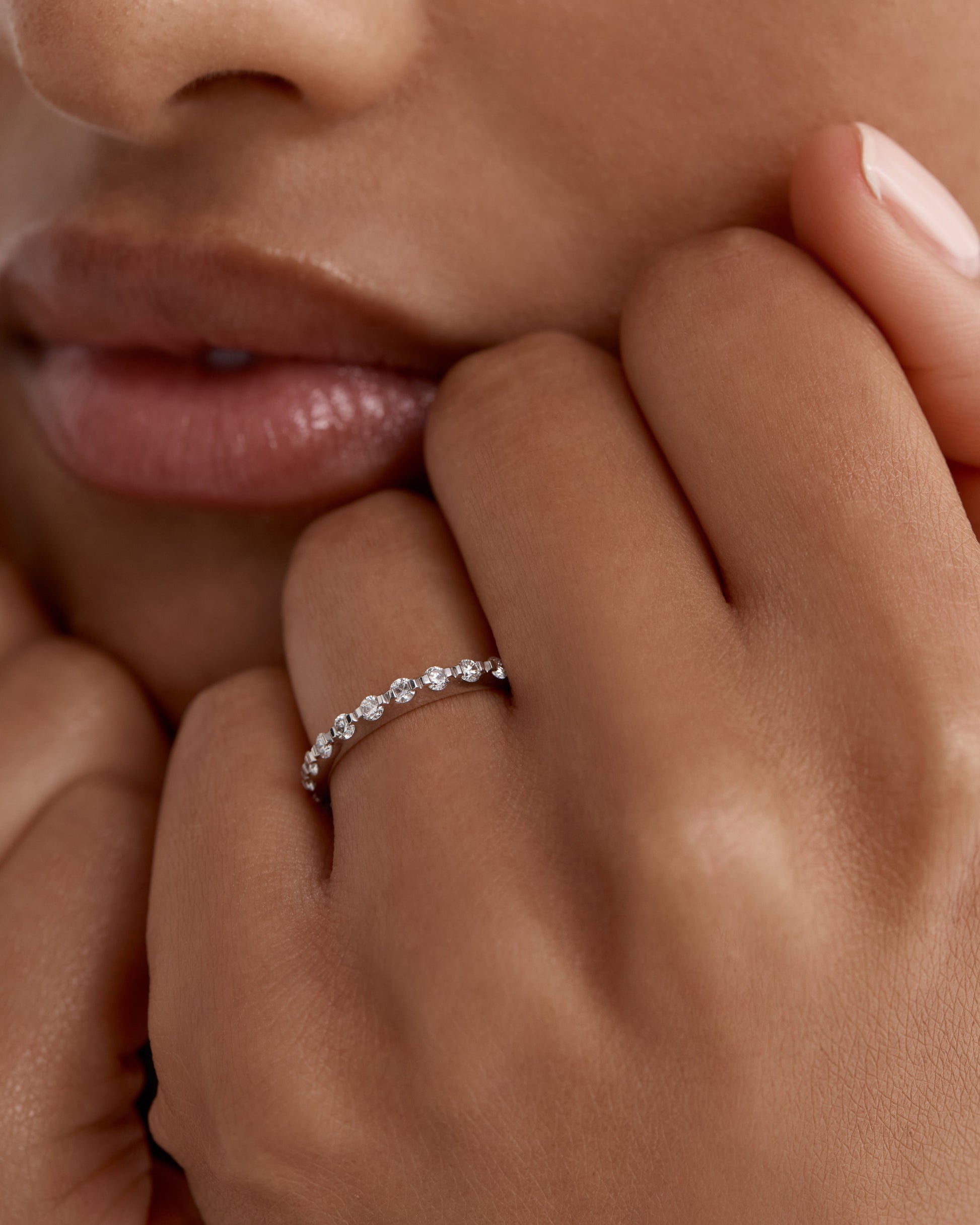 0.50 Carat Round Lab Grown Diamond Half Eternity Band 5