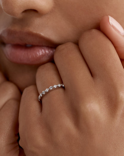 0.50 Carat Round Lab Grown Diamond Half Eternity Band 5